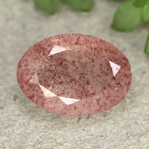4.65ct 天然 中粉红色 草莓石英, 椭圆形, 半透明