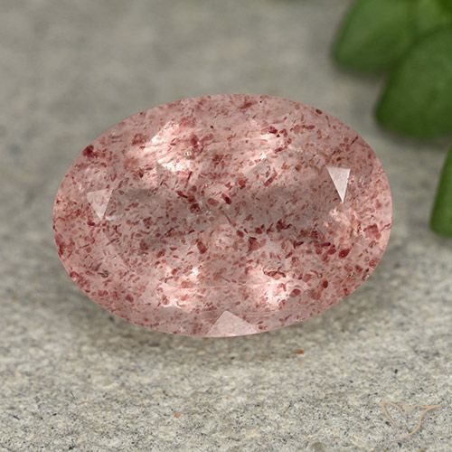 5.17ct 天然 中浅粉色 草莓石英, 椭圆形, 半透明
