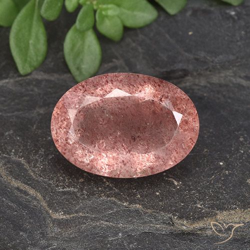 5.79ct 天然 玫瑰粉色 草莓石英, 椭圆形, 半透明