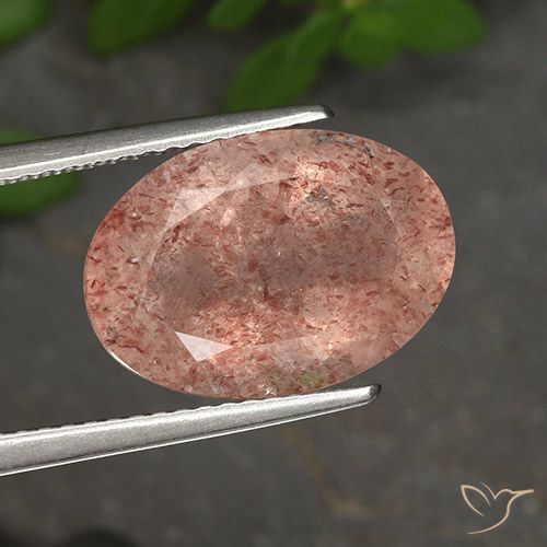 5.61ct 天然 玫瑰粉色 草莓石英, 椭圆形, 半透明