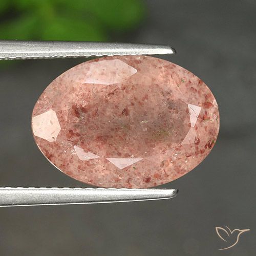 5.38ct 天然 大地粉色 草莓石英, 椭圆形, 半透明