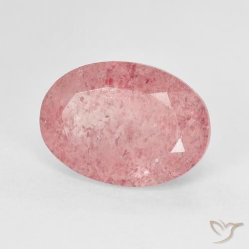 6.39ct 天然 中粉红色 草莓石英, 椭圆形, 半透明