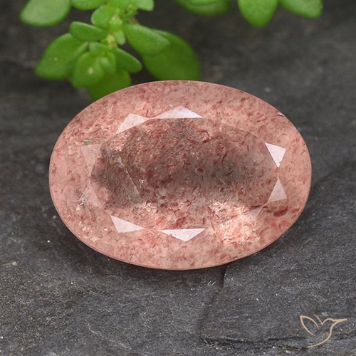 5.96ct 天然 玫瑰粉色 草莓石英, 椭圆形, 半透明