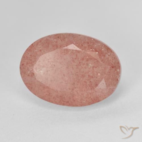 6.68ct 天然 中粉红色 草莓石英, 椭圆形, 半透明