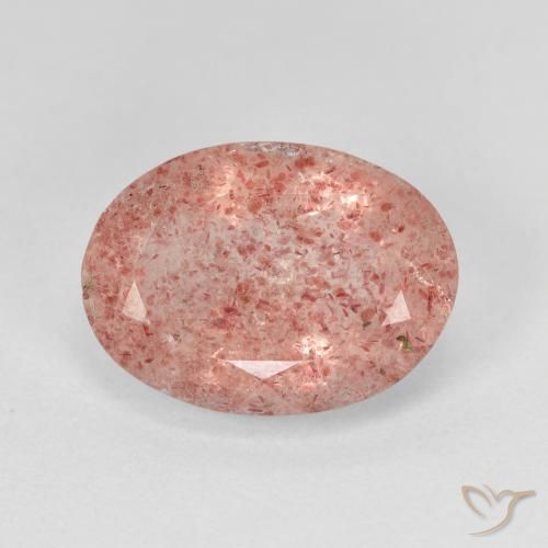 5.36ct 天然 中粉红色 草莓石英, 椭圆形, 半透明