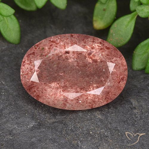 5.52ct 天然 中粉红色 草莓石英, 椭圆形, 半透明