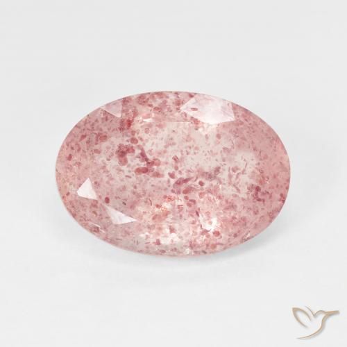 4.96ct 天然 Pale Red Orange 草莓石英, 椭圆形, 半透明