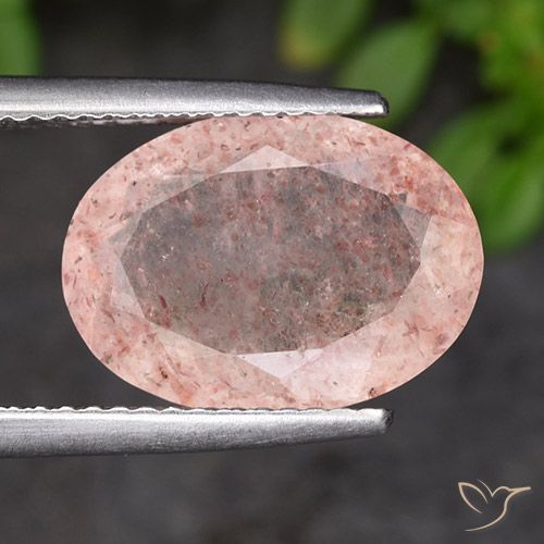 4.72ct 天然 火烈鸟粉色 草莓石英, 椭圆形, 半透明