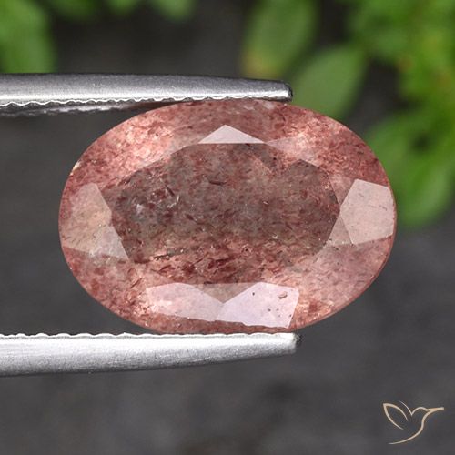 4.85ct 天然 玫瑰粉色 草莓石英, 椭圆形, 半透明