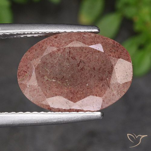 5.50ct 天然 中粉红色 草莓石英, 椭圆形, 半透明