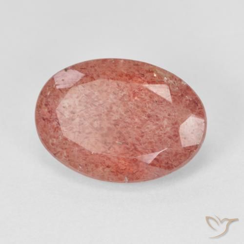 5.16ct 天然 淡红橙色 草莓石英, 椭圆形, 半透明