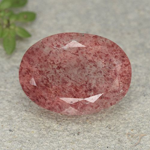 5.38ct 天然 玫瑰粉色 草莓石英, 椭圆形, 半透明