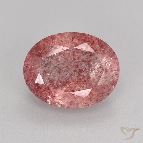 3.06ct 天然 深粉色 草莓石英, 椭圆形, 半透明