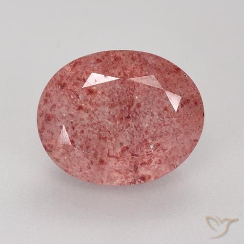 3.83ct 天然 深粉色 草莓石英, 椭圆形, 半透明