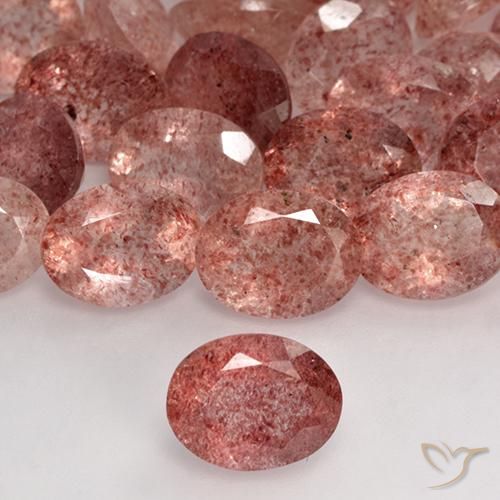 1.73ct 天然 亮粉色 草莓石英, 椭圆形, 半透明