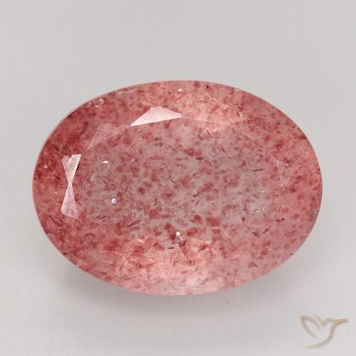9.24ct 天然 深红色 草莓石英, 椭圆形, 半透明
