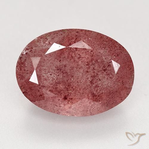 9.21ct 天然 深玫瑰粉色 草莓石英, 椭圆形, 半透明