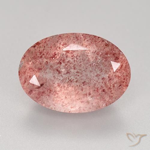 5.77ct 天然 浅淡粉色 草莓石英, 椭圆形, 半透明