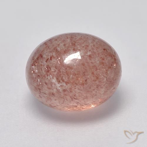 4.71ct 天然 葡萄柚粉色 草莓石英, 椭圆形, 半透明