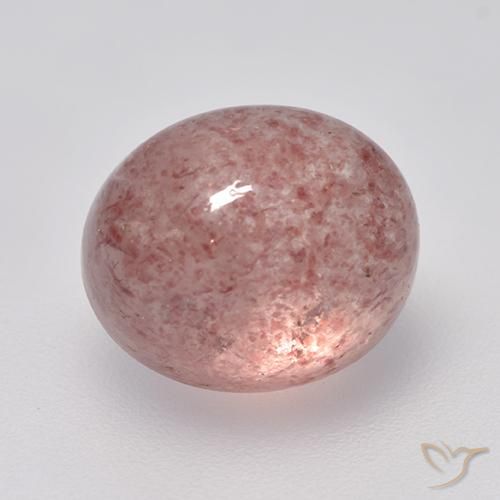 5.72ct 天然 中浅粉色 草莓石英, 椭圆形, 半透明