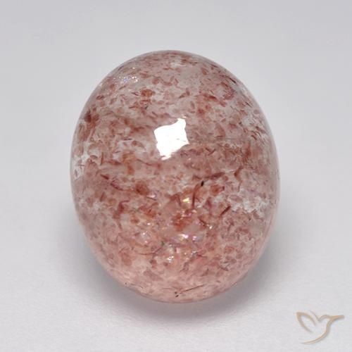 5.25ct 天然 浅粉色 草莓石英, 椭圆形, 半透明