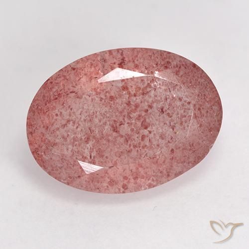 7.38ct 天然 中粉红色 草莓石英, 椭圆形, 半透明