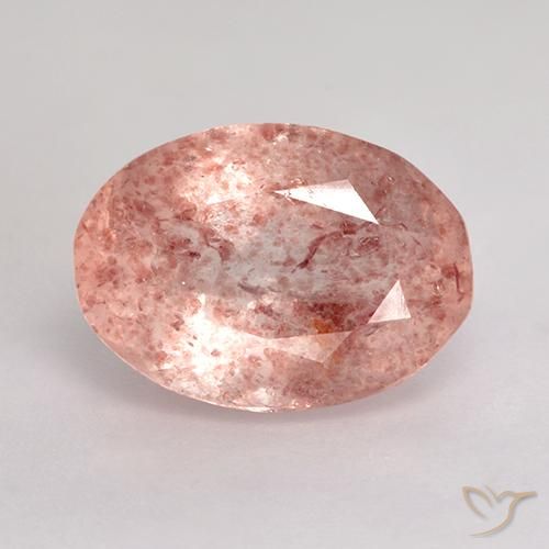 4.27ct 天然 中浅粉色 草莓石英, 椭圆形, 半透明