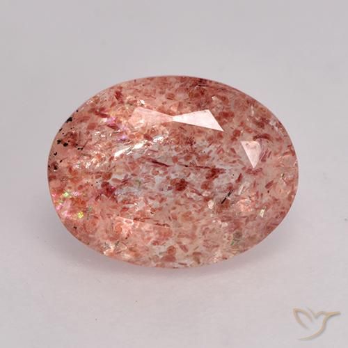 1.88ct 天然 中粉红色 草莓石英, 椭圆形, 半透明