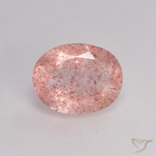 1.62ct 天然 中粉红色 草莓石英, 椭圆形, 半透明