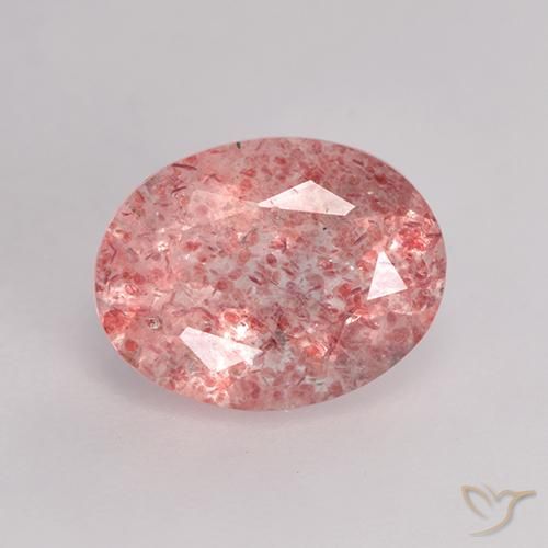1.62ct 天然 浅粉色 草莓石英, 椭圆形, 半透明