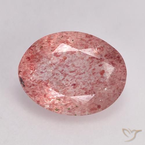 1.51ct 天然 中浅粉色 草莓石英, 椭圆形, 半透明