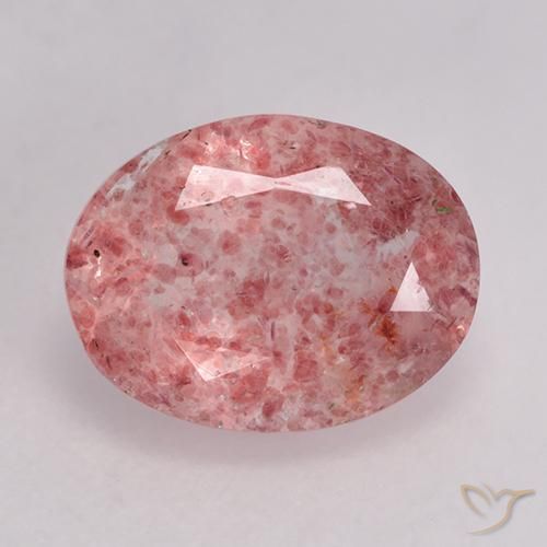 1.51ct 天然 深粉色 草莓石英, 椭圆形, 半透明