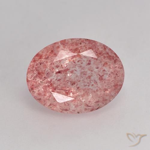 1.79ct 天然 中浅粉色 草莓石英, 椭圆形, 半透明