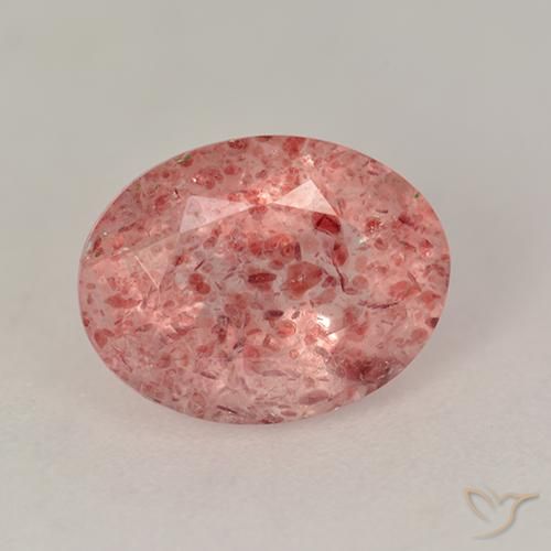 1.74ct 天然 中粉红色 草莓石英, 椭圆形, 半透明