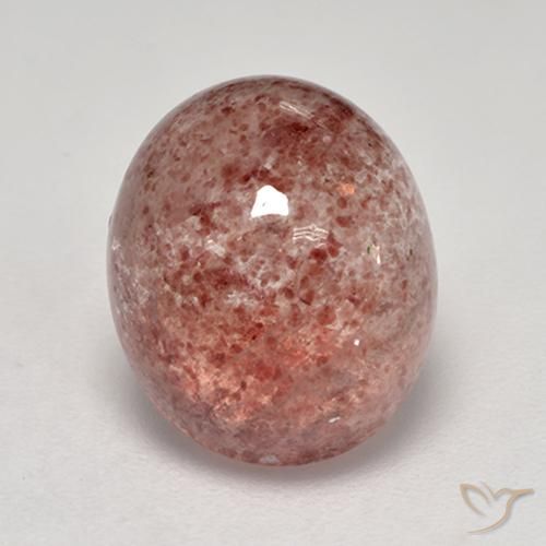 5.89ct 天然 红粉色 草莓石英, 椭圆形, 半透明