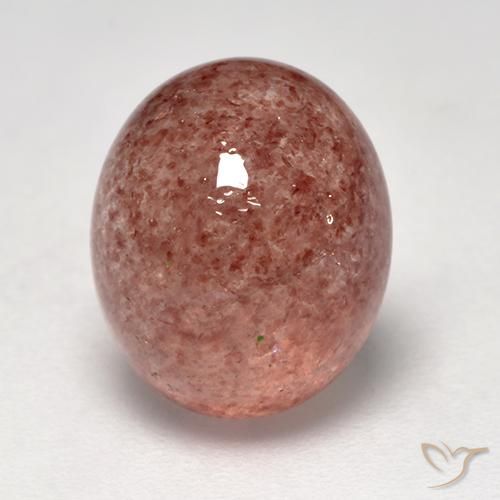 4.95ct 天然 覆盆子粉 草莓石英, 椭圆形, 半透明