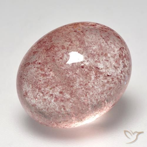 12.58ct 天然 浅粉色 草莓石英, 椭圆形, 透明