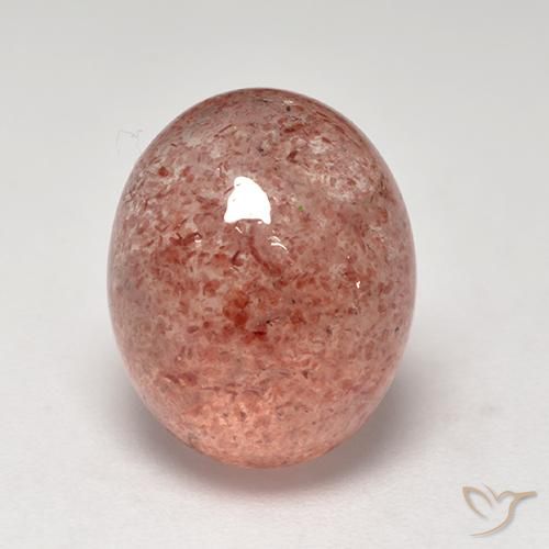 6.70ct 天然 印度红 草莓石英, 椭圆形, 半透明