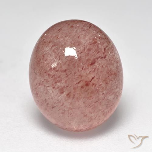 7.58ct 天然 中浅粉色 草莓石英, 椭圆形, 半透明