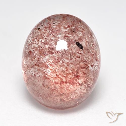 7.14ct 天然 覆盆子粉 草莓石英, 椭圆形, 半透明