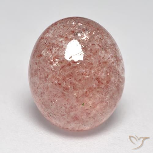 5.78ct 天然 浅粉色 草莓石英, 椭圆形, 半透明
