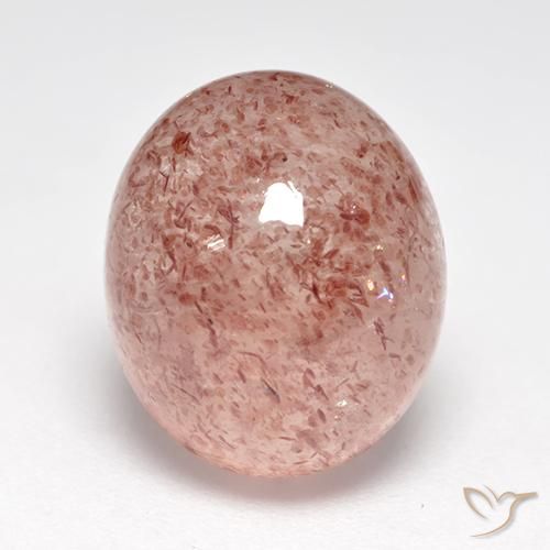 7.15ct 天然 浅粉色 草莓石英, 椭圆形, 半透明