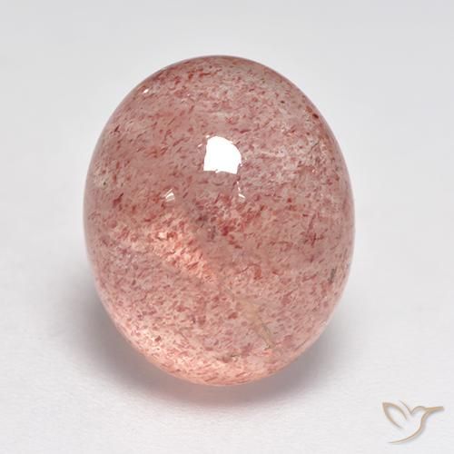 8.24ct 天然 大地粉色 草莓石英, 椭圆形, 半透明