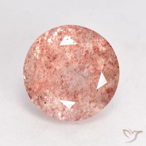 3.51ct 天然 中浅粉色 草莓石英, 圆形的, 半透明