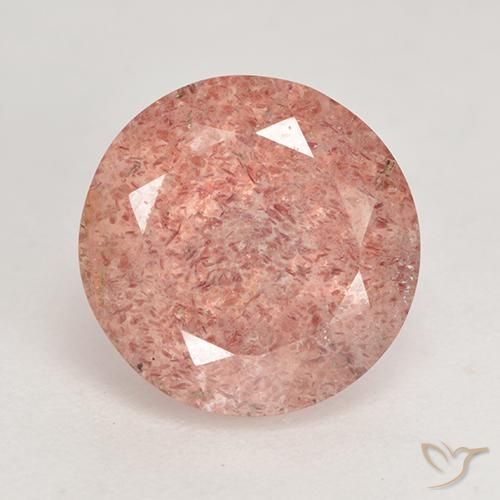 3.61ct 天然 中粉红色 草莓石英, 圆形的, 半透明