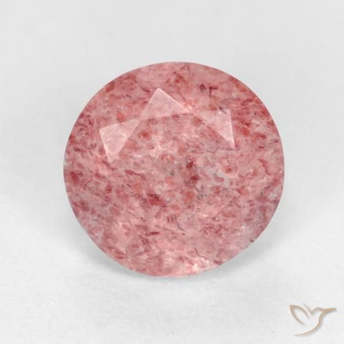1.31ct 天然 中粉红色 草莓石英, 圆形的, 半透明
