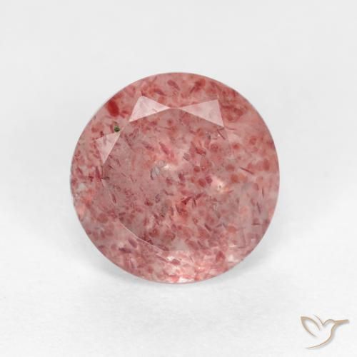 1.31ct 天然 玫瑰粉色 草莓石英, 圆形的, 半透明
