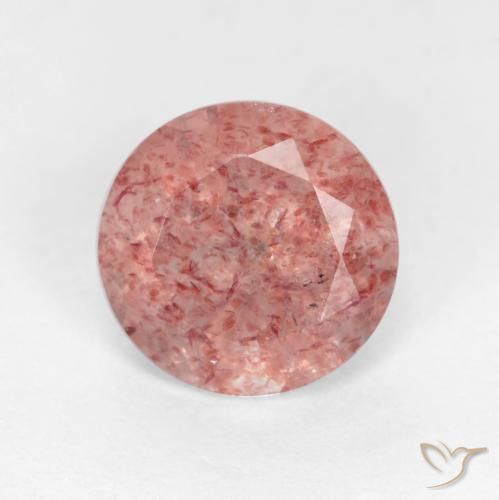 1.25ct 天然 中浅粉色 草莓石英, 圆形的, 半透明