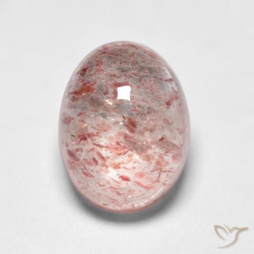 1.83ct 天然 淡泡泡糖粉色 草莓石英, 椭圆形, 透明