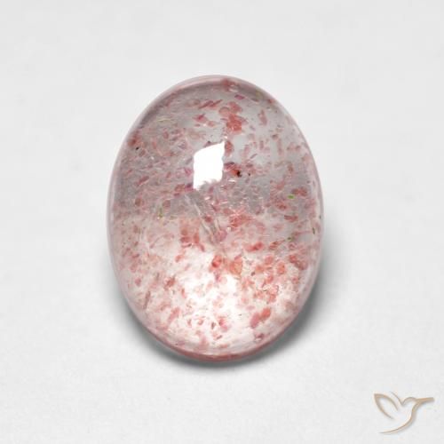 1.27ct 天然 浅粉色 草莓石英, 椭圆形, 透明